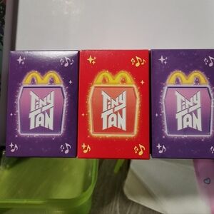 McDonald's Tiny TAN Purple & Red Collectible Boxes Trio